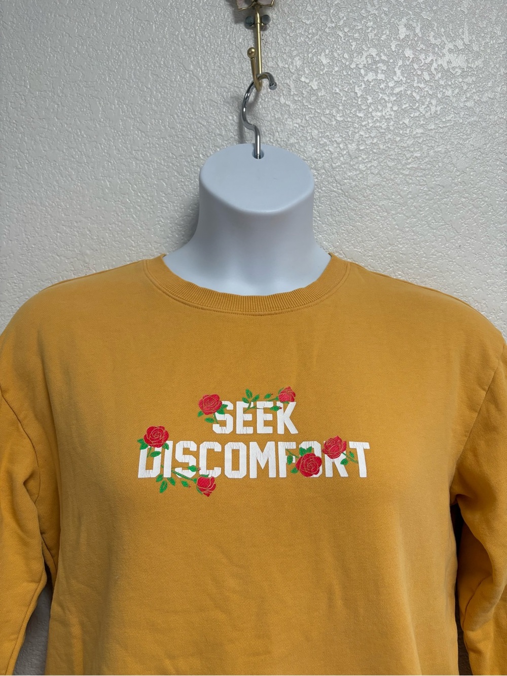 Seek Discomfort Mustard Crewneck Sweatshirt